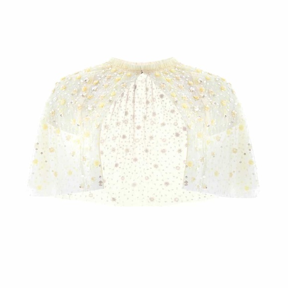 Needle & Thread VIOLET SHIMMER STRAPLESS GOWN and CAPE! US 6, Yellow, worn once - Picture 11 of 14